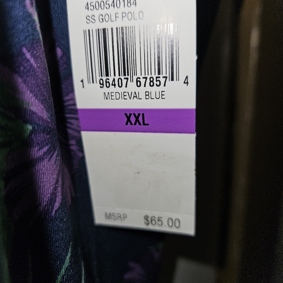 Izod Trick Shot Printed Fashion Polo Shirt, Hawaiian Style, Men's XXL - Picture 7 of 12